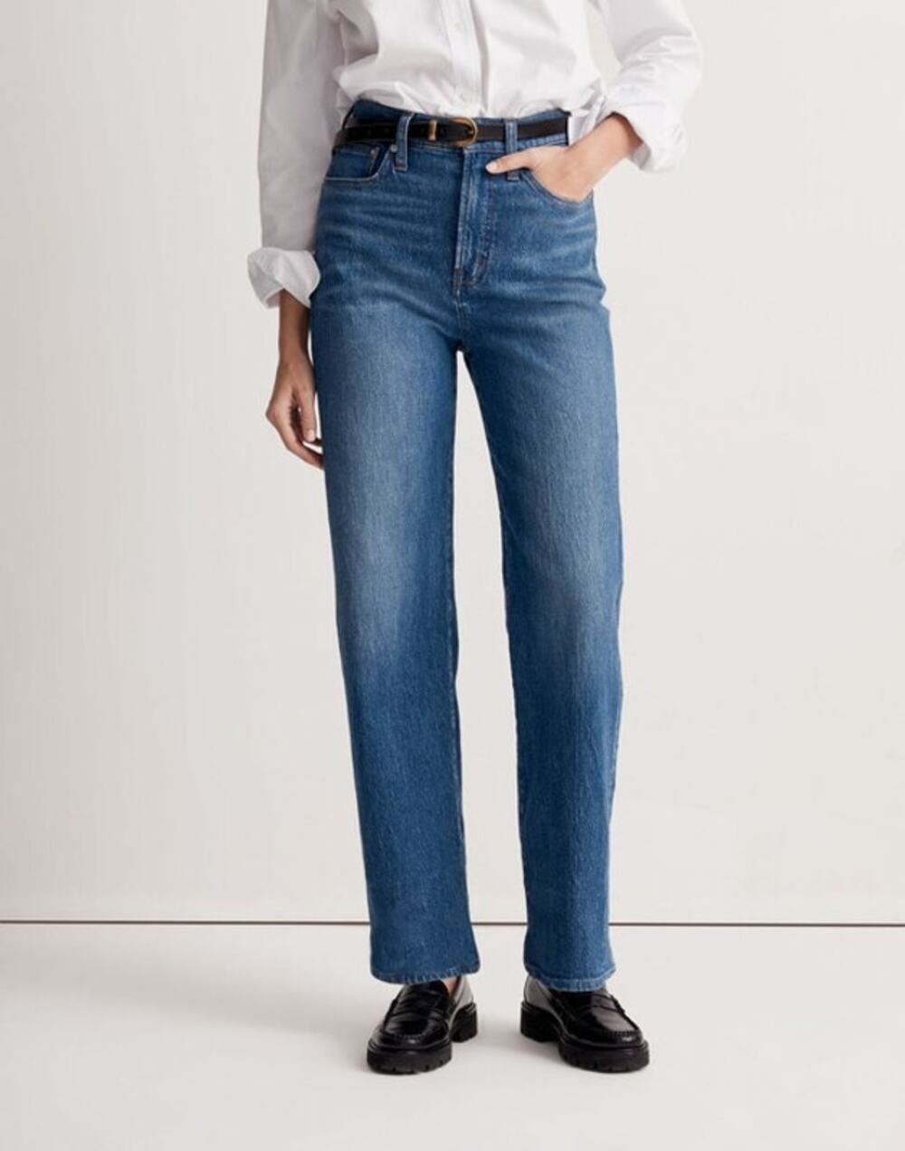 Madewell Leifland Wash The Perfect Vintage Wide-Leg Comfort Stretch Cotton Jeans